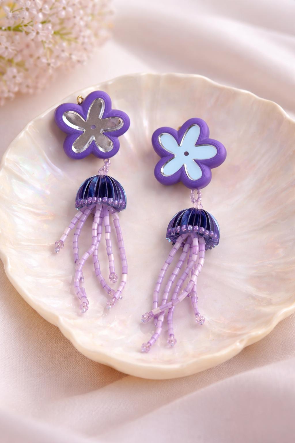 Medusa Flower Pendientes