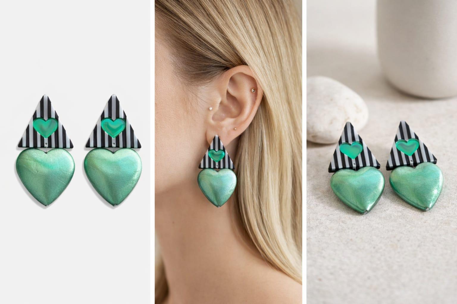 Golden Heart Pendientes