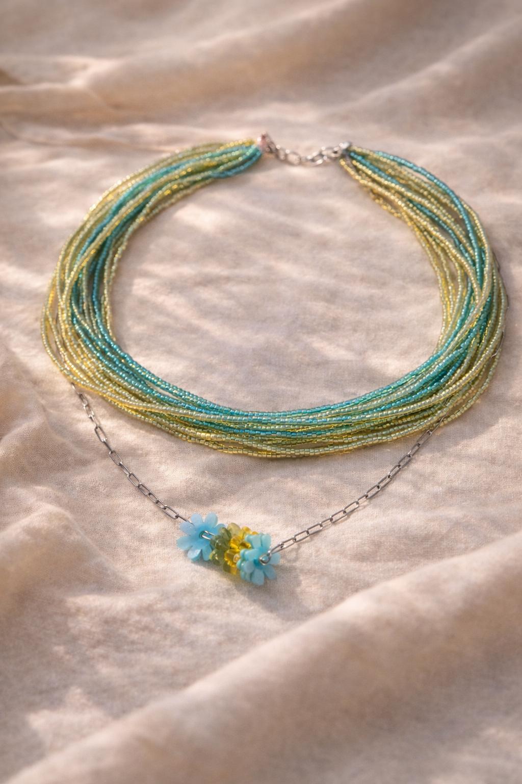 Flores Aqua Collar