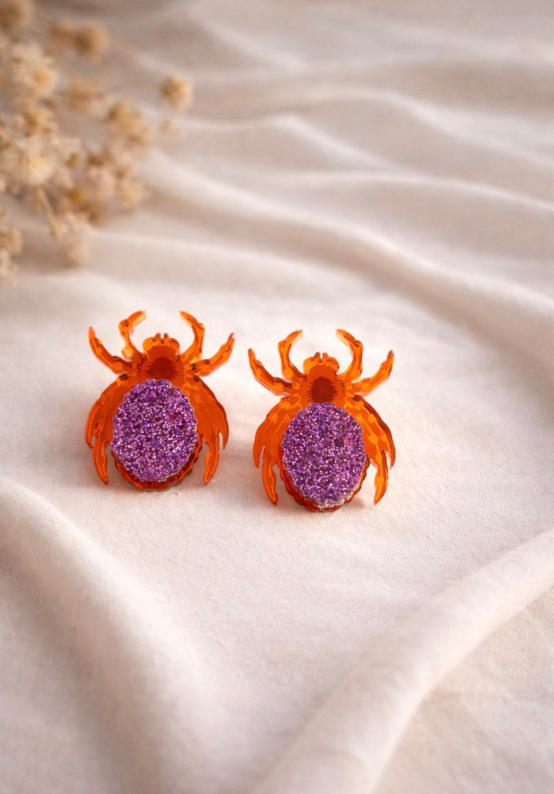 Araña Glitter Pendientes